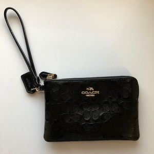 Coach Corner Zip Wristlet Wallet